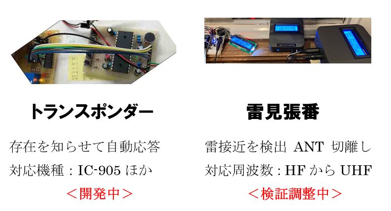 トランスポンダ―と雷見張番開発中のお知らせです