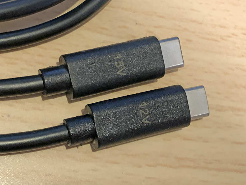 USB-C PD 12V・15Vケーブルセット