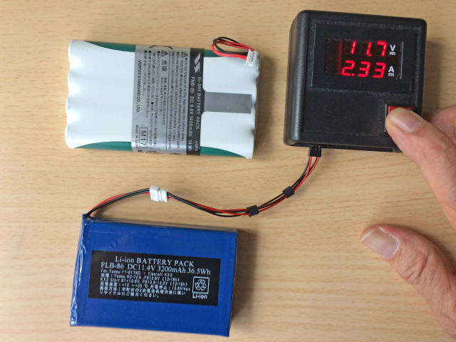 FLB-86 Li-ion 電池 2A負荷電圧測定